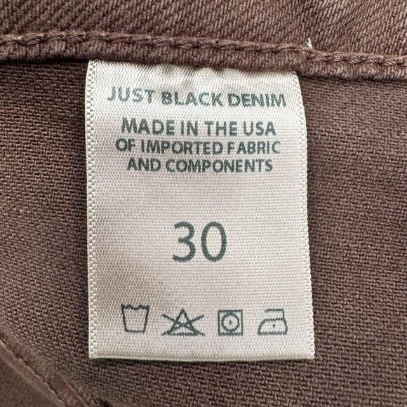 Just Black Denim Patch Pocket Wide Leg Jeans in Chocolate Brown Size 30 NWT - Picture 12 of 15